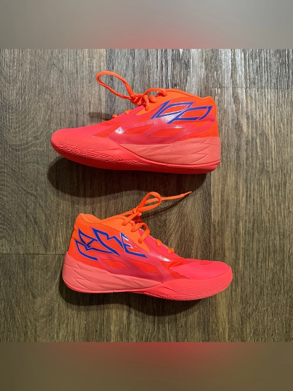 Puma MB.01 LaMelo Ball Kids Bright Orange Athletic Sneakers Size 3Y